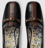 Leather Pump with Stripe