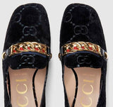 Sylvie GG Velvet Mid-Heel Loafers - Yellow or Black