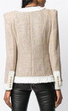 Contrast Trimmed Tweed Jacket