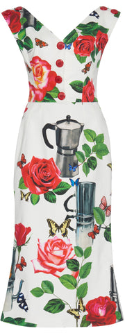 Printed V-Neck Dress