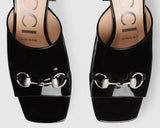 Patent Leather Mid-Heel Slide