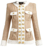 Contrast Trimmed Tweed Jacket