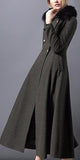 Double-Breasted Military-Style Fur-Collar Long Cape-Coat - DESIGNER INSPIRED FASHIONS