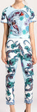 Printed Tee and Cropped Pant Set