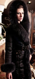 Fox-Fur Hooded Puffer Down Coat in Black or Dark Grey - DESIGNER INSPIRED FASHIONS