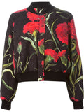 Carnation Print Bomber Jacket - DESIGNER INSPIRED FASHIONS