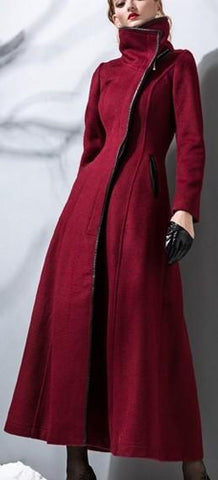 Long Cashmere & Wool Coat - (Red, Blue, Beige, Multi) - DESIGNER INSPIRED FASHIONS