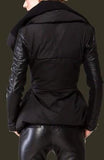 Large Collar Puffer Down Jacket in Black - DESIGNER INSPIRED FASHIONS