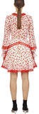 Cream Twist Front Ditsy Mini Dress