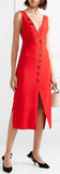 'Christy' Button-Detailed Piqué Midi Dress