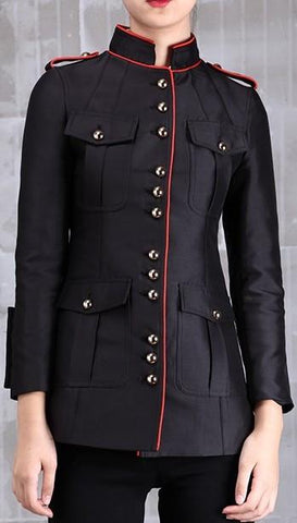 Military Jacket in Dark Blue - DESIGNER INSPIRED FASHIONS