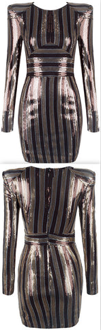 Sequin Long-Sleeve Mini Dress | DESIGNER INSPIRED FASHIONS