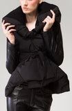 Large Collar Puffer Down Jacket in Black - DESIGNER INSPIRED FASHIONS