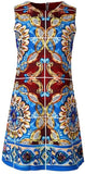 Printed Mini Embellished Shift Dress