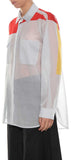 Color-Block Knit Silk Shirt