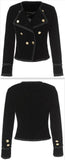 'Spencer' Jacket in Black Cotton Velour - DESIGNER INSPIRED FASHIONS