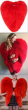 Faux-Fur Heart Cape Coat in Red - DESIGNER INSPIRED FASHIONS