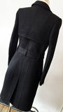 Black Double-Breasted Wool Coat - DESIGNER INSPIRED FASHIONS