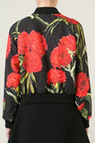 Carnation Print Bomber Jacket - DESIGNER INSPIRED FASHIONS