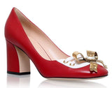 'Finnlay' Blocked Heel Pump-Red - DESIGNER INSPIRED FASHIONS