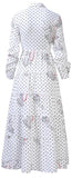 Sequin-Patch Print Midi Shirt-Dress