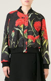 Carnation Print Bomber Jacket - DESIGNER INSPIRED FASHIONS