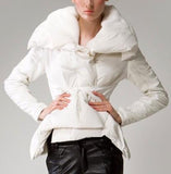 Large Collar Puffer Down Jacket in White - DESIGNER INSPIRED FASHIONS