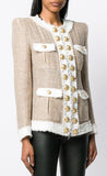Contrast Trimmed Tweed Jacket