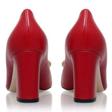 'Finnlay' Blocked Heel Pump-Red - DESIGNER INSPIRED FASHIONS