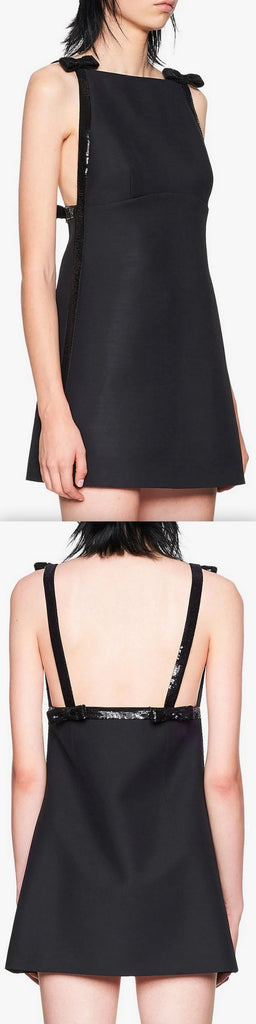 Embellished Black Mini Dress