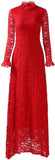 Long Red Lace Gown