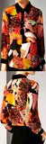 Multi Colored Patch Print Silk Top