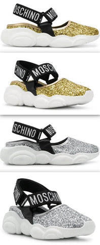 'Teddy' Glitter Shoes - Gold or Silver