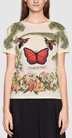 Butterfly Embroidered T-Shirt - DESIGNER INSPIRED FASHIONS