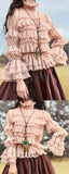 Ruffle-Tiered Chiffon Blouse - DESIGNER INSPIRED FASHIONS
