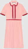 Contrast-Ruffle Pleated Silk Dress - DESIGNER INSPIRED FASHIONS