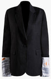 Book Print Sleeves Blazer