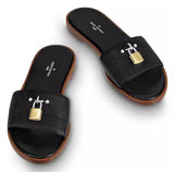 'Lock it' Mule - Gold, Red, Black