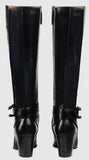 Embroidered Leather Boots in Black - DESIGNER INSPIRED FASHIONS