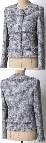 Fringed Faux-Pearl-Embellished Jacket
