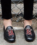 'Brixton' Snake Loafers in Black - DESIGNER INSPIRED FASHIONS