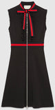 Black with Red Contrast Ruffle Dress - DESIGNER INSPIRED FASHIONS