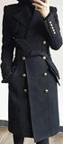 Black Double-Breasted Wool Coat - DESIGNER INSPIRED FASHIONS