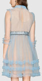 Light-Tulle Organdy Ruffle Sequin Embellished Dress - DESIGNER INSPIRED FASHIONS
