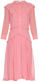 Ruffle-Trim Georgette Dress, Pink - DESIGNER INSPIRED FASHIONS