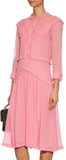 Ruffle-Trim Georgette Dress, Pink - DESIGNER INSPIRED FASHIONS