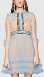 Light-Tulle Organdy Ruffle Sequin Embellished Dress - DESIGNER INSPIRED FASHIONS