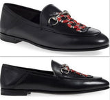 'Brixton' Snake Loafers in Black - DESIGNER INSPIRED FASHIONS