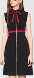 Black with Red Contrast Ruffle Dress - DESIGNER INSPIRED FASHIONS