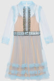 Light-Tulle Organdy Ruffle Sequin Embellished Dress - DESIGNER INSPIRED FASHIONS